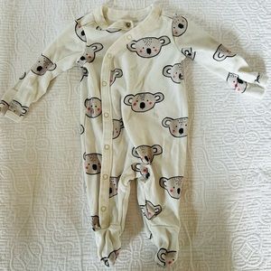 Pehr organic cotton koala footed pajamas. Size newborn.